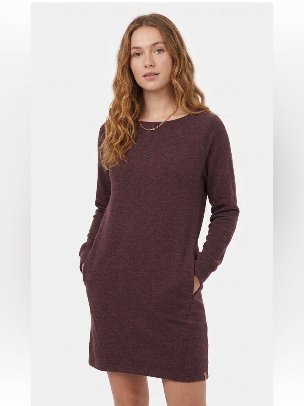 Tentree Fleece Crew Dress Women's XS Mulberry Gorpcore Casual Outdoor Organic - Picture 1 of 14